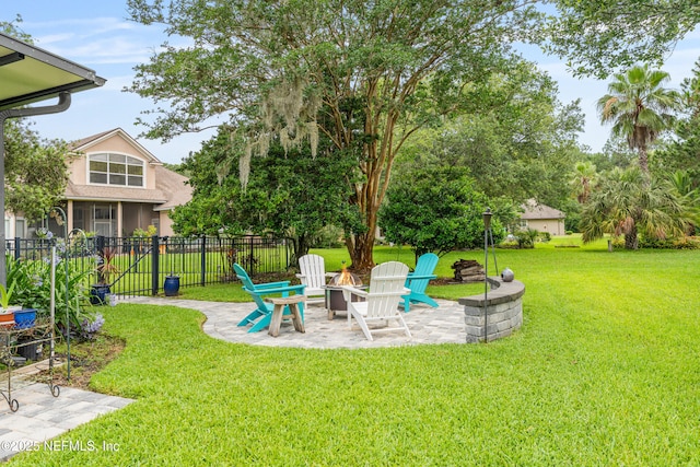 1758 Country Walk Dr, Fleming Island, FL 32003 - view of yard with an outdoor fire pit and a patio