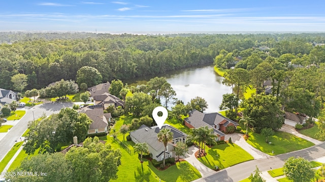 1758 Country Walk Dr, Fleming Island, FL 32003 - aerial perspective of suburban area featuring a large body of water and a forest