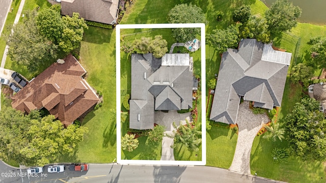 1758 Country Walk Dr, Fleming Island, FL 32003 - aerial view of residential area featuring property parcel outlined