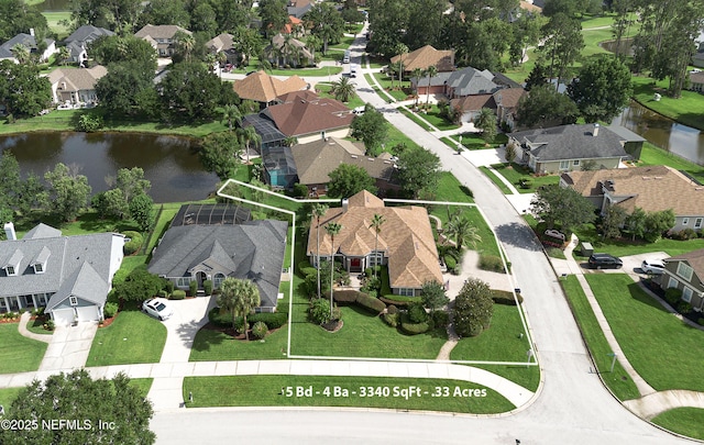 1700 Waters Edge Dr, Fleming Island, FL 32003 - aerial view of residential area featuring a nearby body of water and property boundaries highlighted