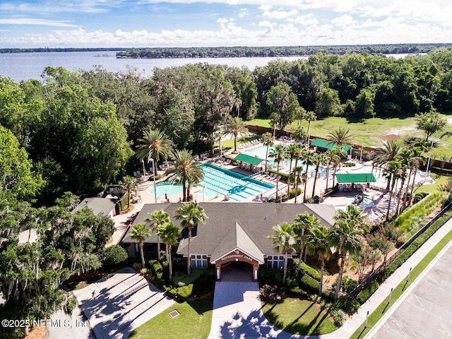 1700 Waters Edge Dr, Fleming Island, FL 32003 - aerial view of a pool area and a large body of water