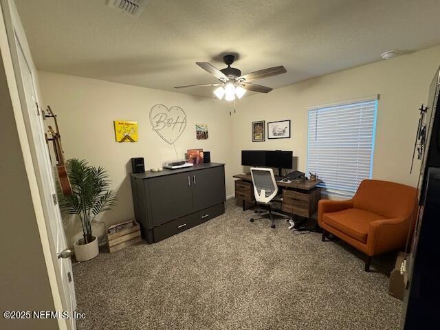 126 Falcon Ridge Rd, Saint Augustine, FL 32084 - office space with carpet flooring and a ceiling fan