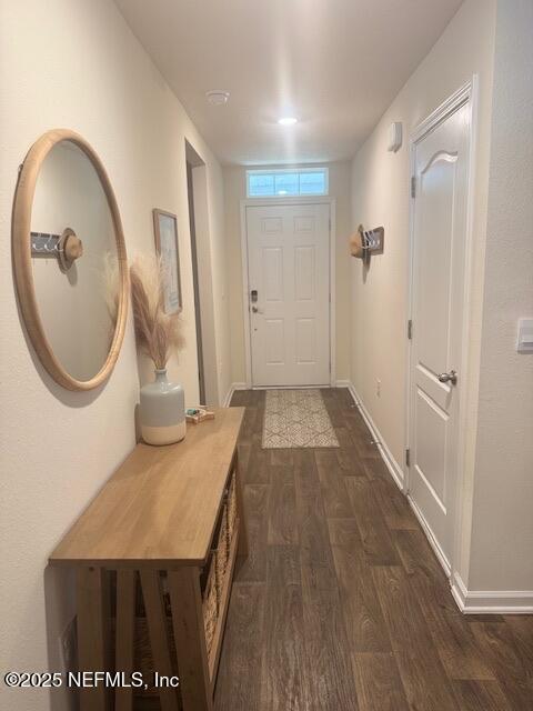 126 Falcon Ridge Rd, Saint Augustine, FL 32084 - foyer with dark wood-style flooring and baseboards