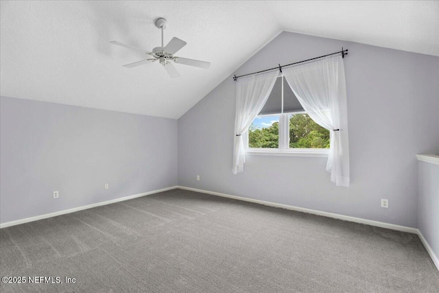 8681 Canopy Oaks Dr, Jacksonville, FL 32256 - bonus room featuring carpet, lofted ceiling, ceiling fan, and baseboards