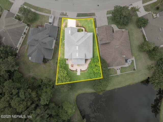 8681 Canopy Oaks Dr, Jacksonville, FL 32256 - aerial perspective of suburban area with property parcel outlined