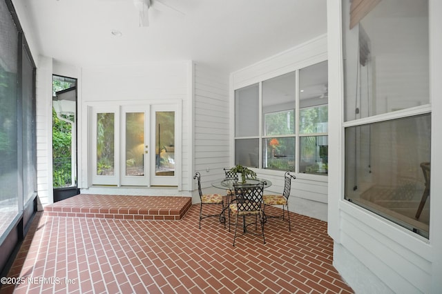 1109 Pine Mill Ln, Ponte Vedra Beach, FL 32082 - sunroom / solarium with a ceiling fan and french doors