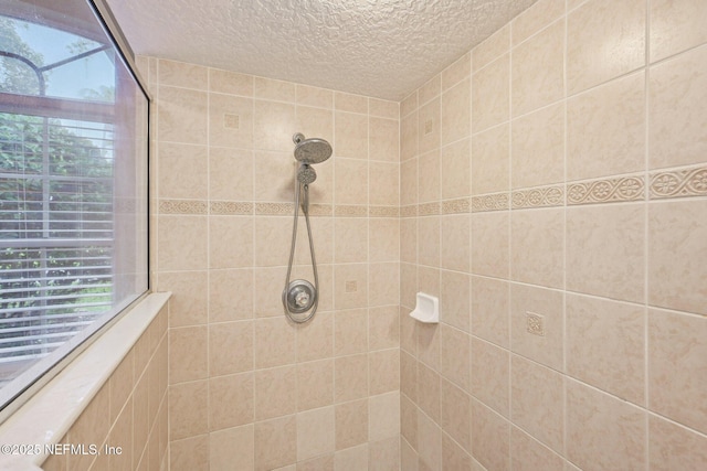 1823 Sentry Oak Ct, Fleming Island, FL 32003 - full bath with tiled shower, a textured ceiling, and healthy amount of natural light