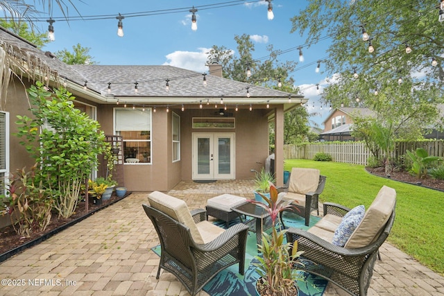 1823 Sentry Oak Ct, Fleming Island, FL 32003 - view of patio featuring french doors and an outdoor living space