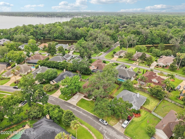 1823 Sentry Oak Ct, Fleming Island, FL 32003 - aerial view of residential area featuring a nearby body of water and a heavily wooded area