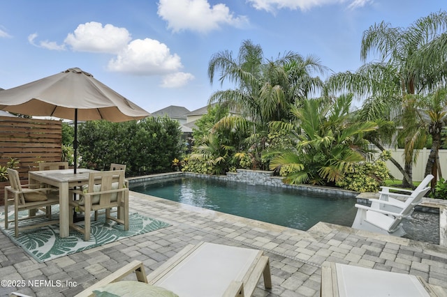 48 Foxcross Ave, Saint Augustine, FL 32092 - view of swimming pool featuring a patio area, a fenced backyard, and outdoor dining area
