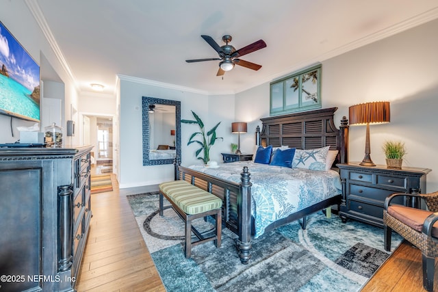 1925 S Atlantic Ave Unit 1005, Daytona Beach Shores, FL 32118 - bedroom featuring ornamental molding, light wood-style floors, and baseboards