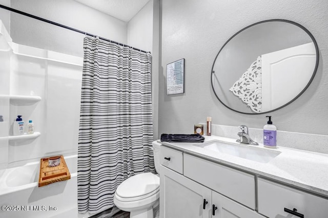 145 Sailors Landing Ct, Saint Augustine, FL 32084 - bathroom featuring vanity, toilet, and shower / tub combo with curtain