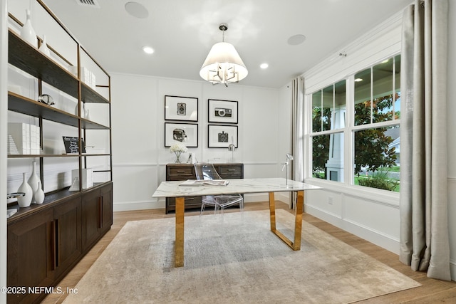 96 Glenhurst Ave, Ponte Vedra, FL 32081 - home office with light wood-style flooring and recessed lighting