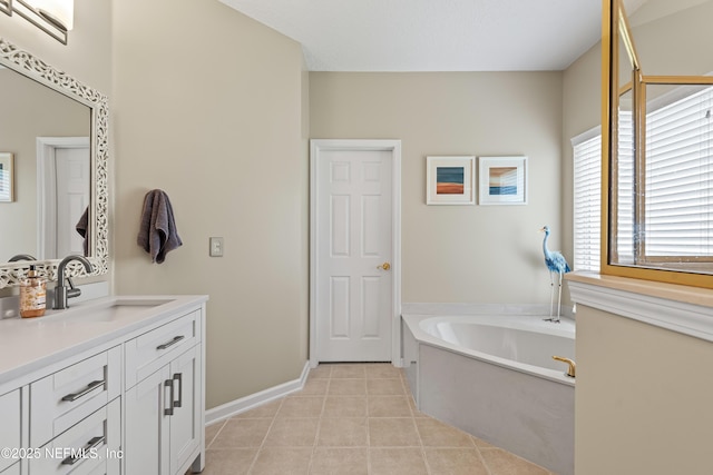 4340 Comanche Trail Blvd, Saint Johns, FL 32259 - full bath with vanity, a bath, and tile patterned flooring