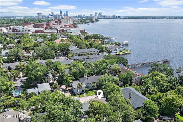 1838 Cherry St, Jacksonville, FL 32205 - drone / aerial view of a nearby body of water and city skyline