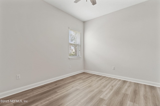 96167 Grande Oaks Ln, Fernandina Beach, FL 32034 - empty room with baseboards, light wood-style flooring, and ceiling fan