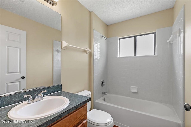 639 English Meadows Ct, Orange Park, FL 32073 - full bathroom featuring toilet, vanity, shower / washtub combination, and a textured ceiling
