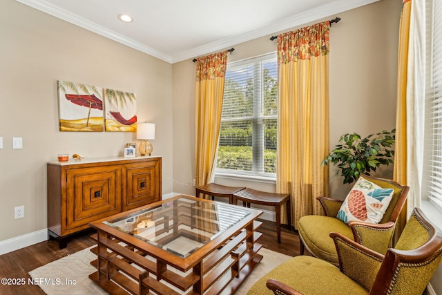 1899 White Sands Way Unit 704, Fernandina Beach, FL 32034 - living area with wood finished floors, ornamental molding, recessed lighting, and baseboards