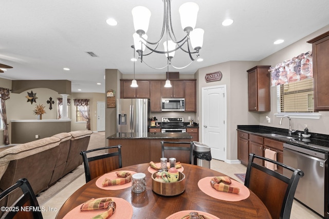 203 Buck Run Way, Saint Augustine, FL 32092 - dining room featuring recessed lighting and a chandelier