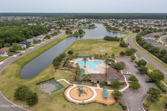 203 Buck Run Way, Saint Augustine, FL 32092 - aerial view of property and surrounding area with a large body of water and a pool