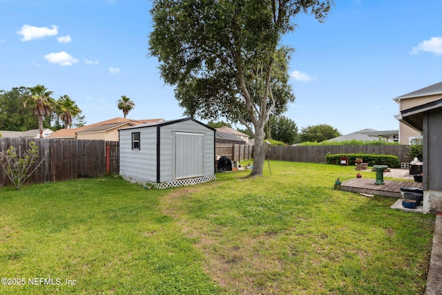 3592 Harrier Ct, Middleburg, FL 32068 - fenced backyard with a deck and a shed