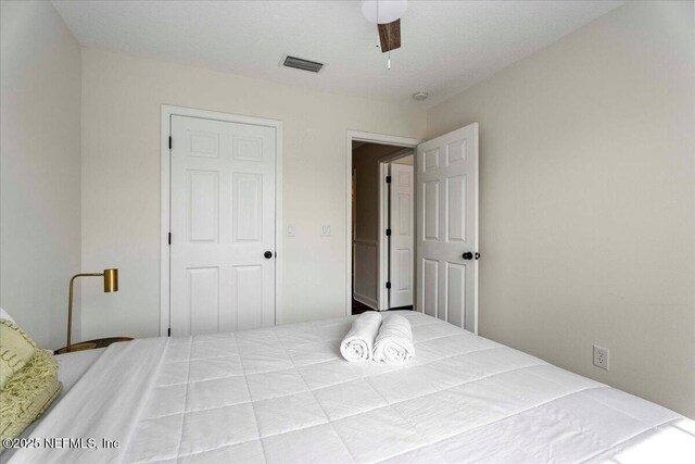 28 S Comares Ave, Saint Augustine Beach, FL 32080 - bedroom with a ceiling fan