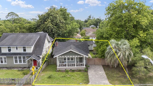4524 Post St, Jacksonville, FL 32205 - view from above of property with property parcel outlined