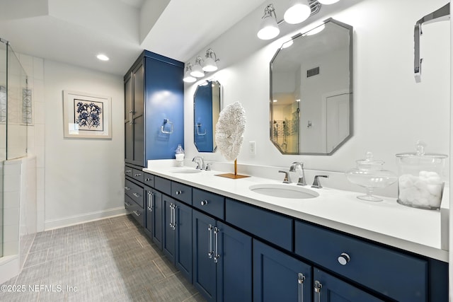 310 S Ocean Grande Dr Unit 205, Ponte Vedra Beach, FL 32082 - full bath featuring double vanity, tiled shower, and recessed lighting