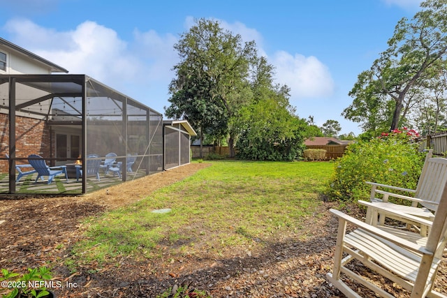 2808 Scott Mill Estates Dr, Jacksonville, FL 32257 - view of yard with a patio area, glass enclosure, and french doors