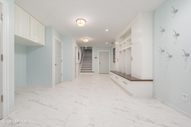 365 8th St, Atlantic Beach, FL 32233 - mudroom featuring recessed lighting and light marble finish flooring