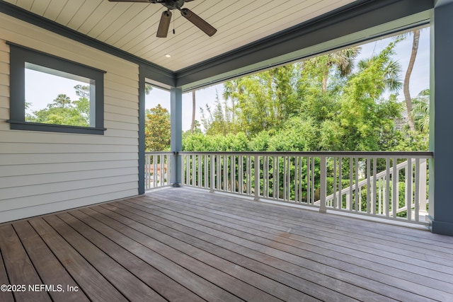 365 8th St, Atlantic Beach, FL 32233 - wooden deck featuring ceiling fan