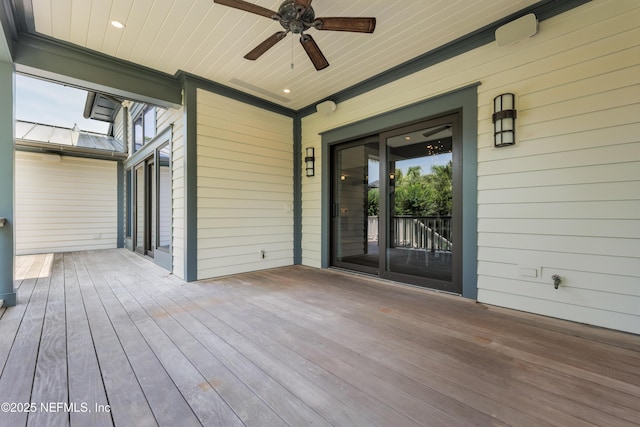 365 8th St, Atlantic Beach, FL 32233 - wooden terrace featuring ceiling fan