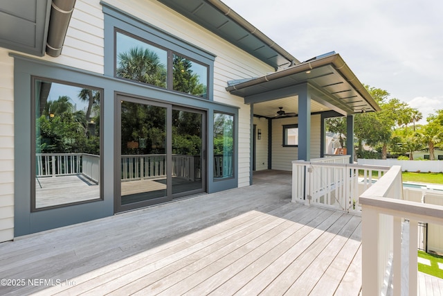 365 8th St, Atlantic Beach, FL 32233 - wooden terrace featuring a ceiling fan