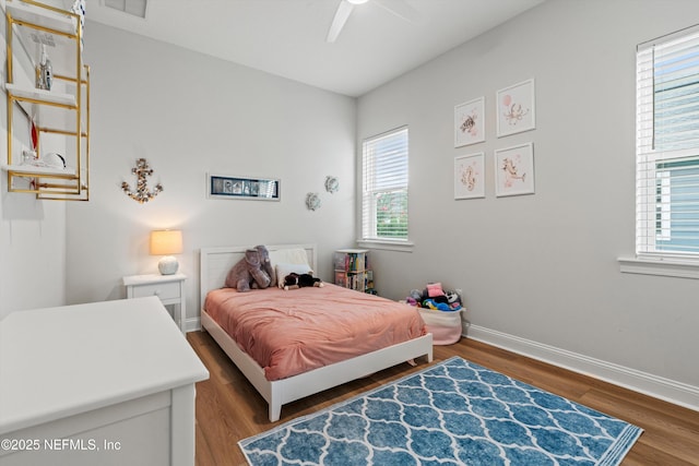 46 Hydrilla Ct, Saint Augustine, FL 32095 - bedroom with wood finished floors and a ceiling fan
