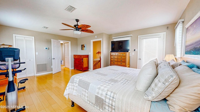23 Moody Dr, Palm Coast, FL 32137 - bedroom with baseboards, light wood-style floors, and ceiling fan