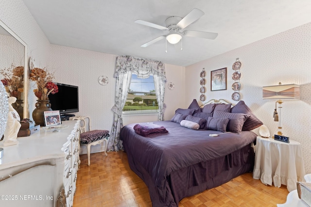 2364 Smullian Trl S, Jacksonville, FL 32217 - bedroom featuring wallpapered walls and a ceiling fan