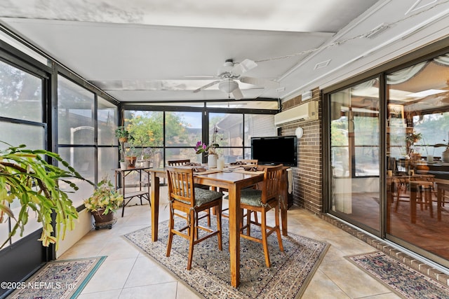 2364 Smullian Trl S, Jacksonville, FL 32217 - sunroom / solarium featuring tile patterned flooring, a ceiling fan, and outdoor dining space