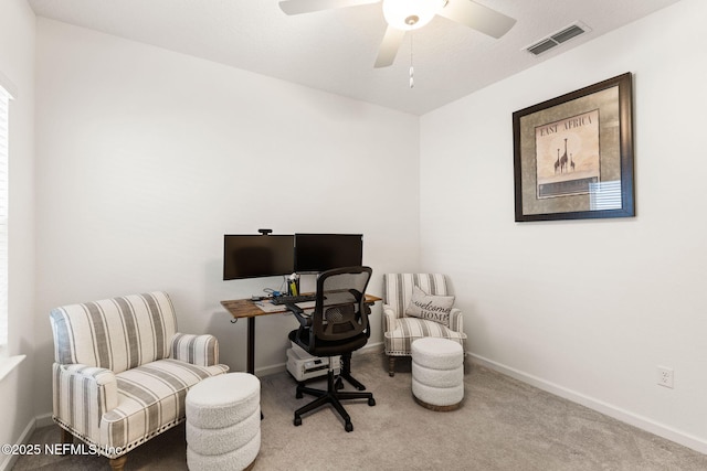 85600 Stonehurst Pkwy, Fernandina Beach, FL 32034 - office featuring carpet, baseboards, and a ceiling fan