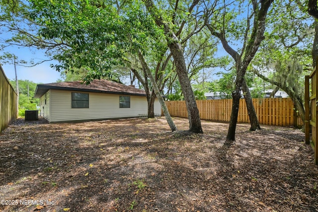 494 Acacia St, Saint Augustine Beach, FL 32080 - fenced backyard featuring central AC unit