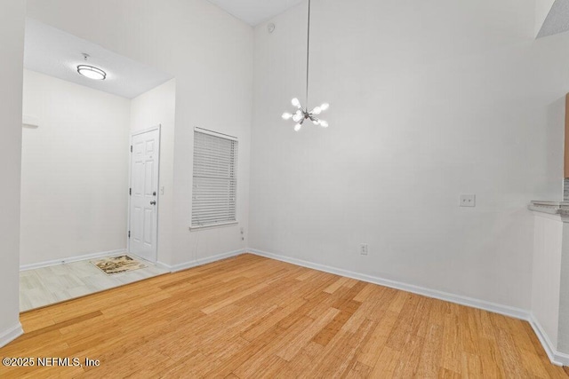 5006 Key Lime Dr Unit 306, Jacksonville, FL 32256 - unfurnished dining area with wood finished floors, a chandelier, and baseboards