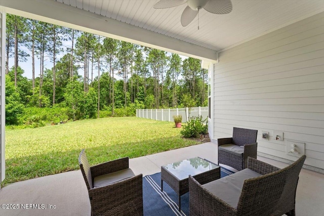 286 Holly Landing Way, Saint Augustine, FL 32092 - view of patio / terrace featuring ceiling fan and an outdoor living space