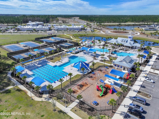 286 Holly Landing Way, Saint Augustine, FL 32092 - bird's eye view of a pool and a large body of water