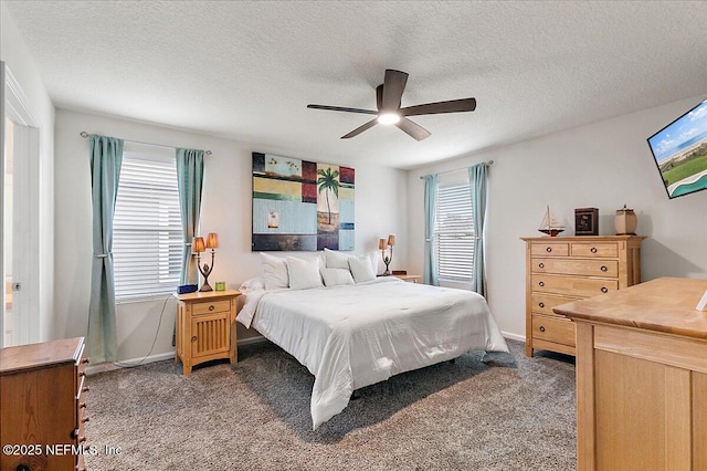 3448 Cliffside Way, Green Cove Springs, FL 32043 - bedroom with carpet, a textured ceiling, and a ceiling fan
