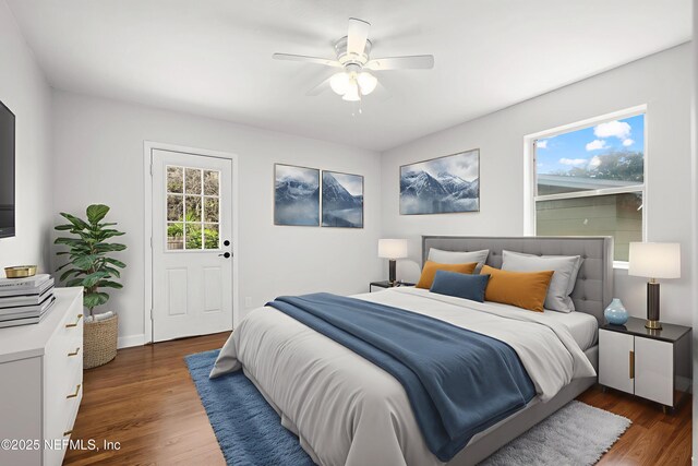 3121 Holly Berry Ln, Jacksonville, FL 32277 - bedroom with wood finished floors and a ceiling fan