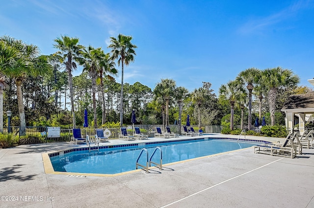 112 Laurel Wood Way Unit 202, Saint Augustine, FL 32086 - community pool with a patio area and view of wooded area