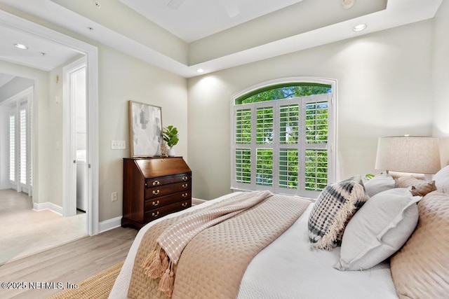4300 S Beach Pkwy Unit 3313, Jacksonville Beach, FL 32250 - bedroom with light wood-style floors, recessed lighting, and baseboards