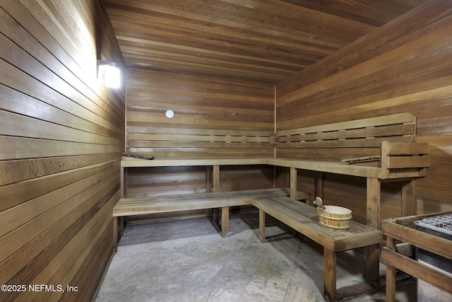 4300 S Beach Pkwy Unit 3313, Jacksonville Beach, FL 32250 - sauna with wooden walls and wooden ceiling