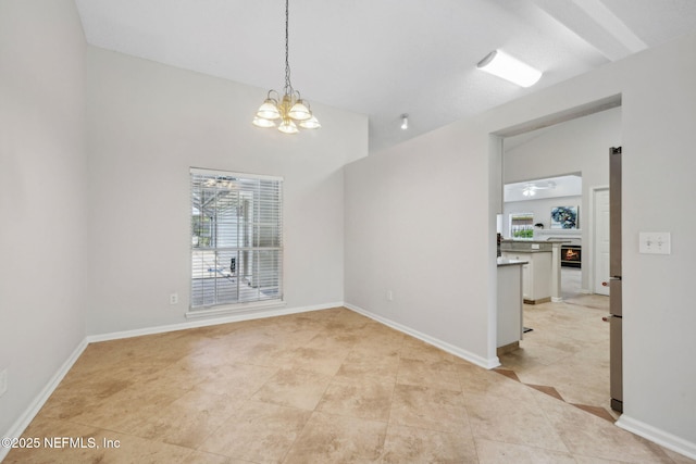4458 Deep River Way E, Jacksonville, FL 32224 - spare room featuring a chandelier and light tile patterned floors