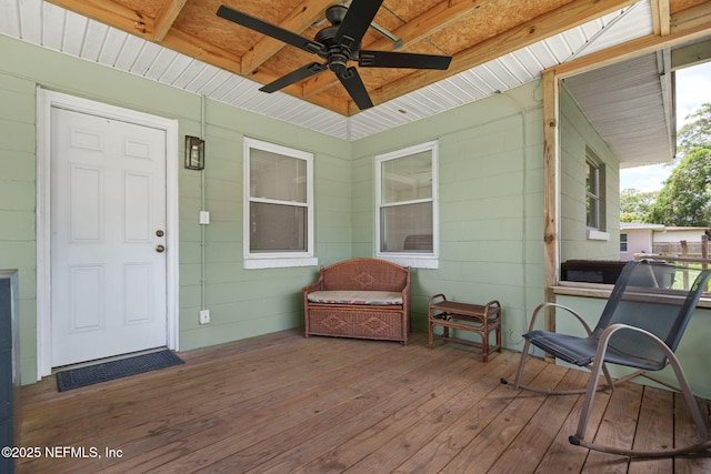 3130 Honeywood Dr, Jacksonville, FL 32277 - deck featuring a ceiling fan