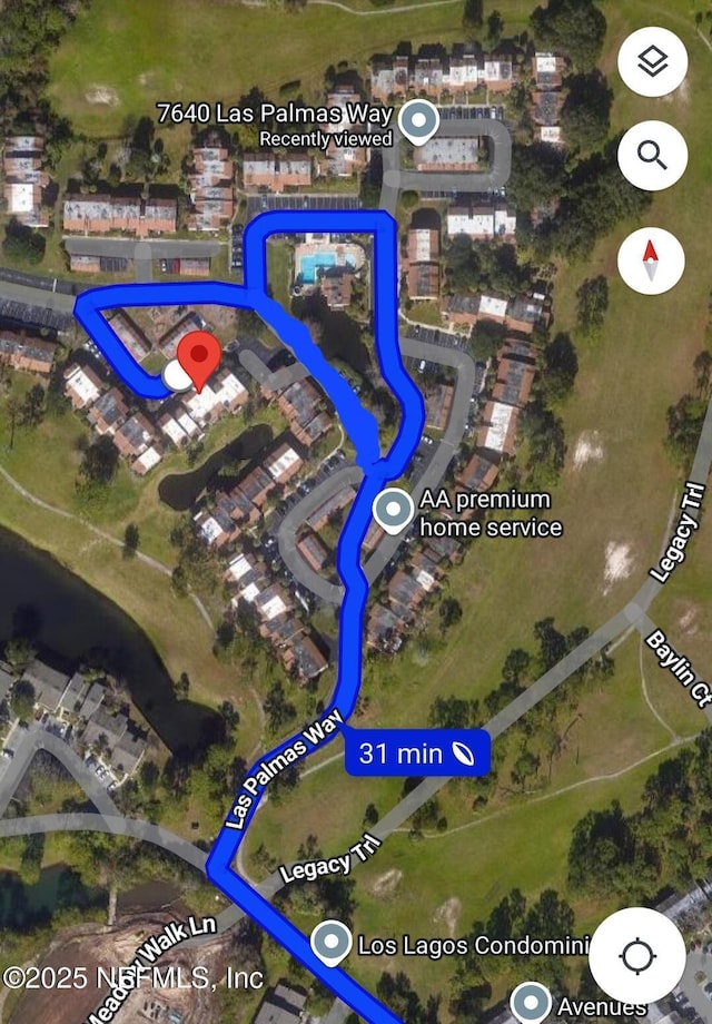 7640 Las Palmas Way Unit 149, Jacksonville, FL 32256 - map / location with property boundaries highlighted